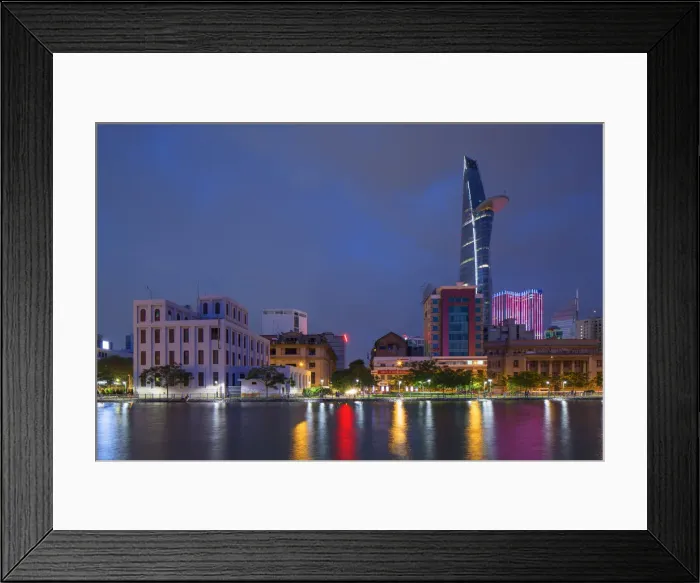 Framed Print : Bitexco Financial Tower and Ben Ngde River at dusk, Ho Chi Minh City, Vietnam Framed Print : Bitexco Financial Tower and Ben Ngde River at dusk, Ho Chi Minh City, Vietnam