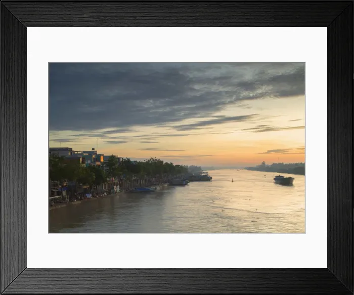 Framed Print : Ben Tre River at dawn, Ben Tre, Mekong Delta, Vietnam Framed Print : Ben Tre River at dawn, Ben Tre, Mekong Delta, Vietnam