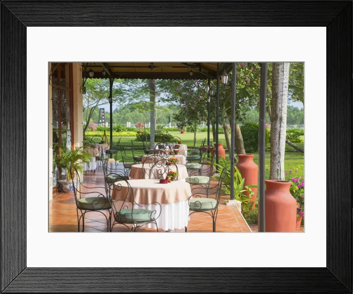 Framed Print : Dining area of Victoria Can Tho Resort, Can Tho, Mekong Delta, Vietnam (PR) Framed Print : Dining area of Victoria Can Tho Resort, Can Tho, Mekong Delta, Vietnam (PR)