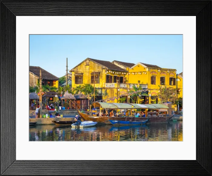 Framed Print : Boats on the Thu Bon River in front of Hoi An Ancient Town, Hoi An, Quang Nam Province Framed Print : Boats on the Thu Bon River in front of Hoi An Ancient Town, Hoi An, Quang Nam Province