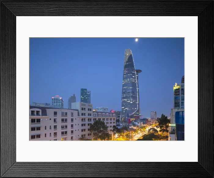 Framed Print : Bitexco Financial Tower at dusk, Ho Chi Minh City, Vietnam Framed Print : Bitexco Financial Tower at dusk, Ho Chi Minh City, Vietnam
