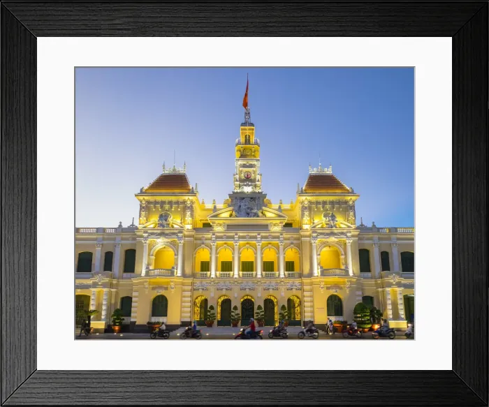 Framed Print : Ho Chi Minh City Hall (Ho Chi Minh City Peoples Committee) at dusk, Ho Chi Minh City Framed Print : Ho Chi Minh City Hall (Ho Chi Minh City Peoples Committee) at dusk, Ho Chi Minh City