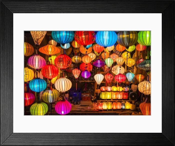 Framed Print : Hand-made silk lanterns for sale on the street in Hoi An, Quang Nam Province, Vietnam Framed Print : Hand-made silk lanterns for sale on the street in Hoi An, Quang Nam Province, Vietnam