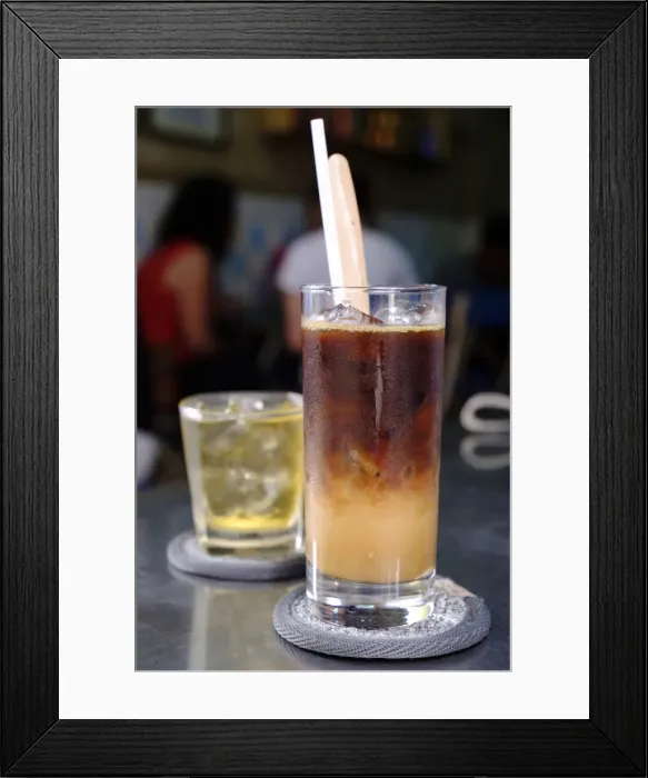 Framed Print : Vietnam, Ho Chi Minh City (Saigon), authentic Saigonese / Vietnamese iced coffee in Framed Print : Vietnam, Ho Chi Minh City (Saigon), authentic Saigonese / Vietnamese iced coffee in
