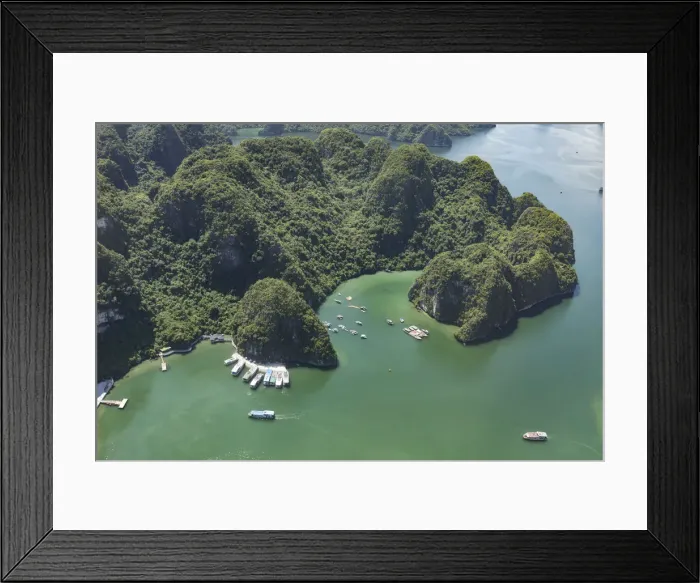 Framed Print : Boats anhored in a sheltered bay at Halong Bay, Quang Ninh Province, North-East Vietnam Framed Print : Boats anhored in a sheltered bay at Halong Bay, Quang Ninh Province, North-East Vietnam
