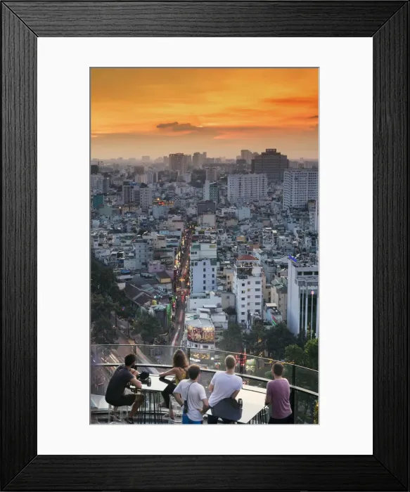 Framed Print : Vietnam, Ho Chi Minh City (Saigon), view from the AIR Sky bar in central Saigon