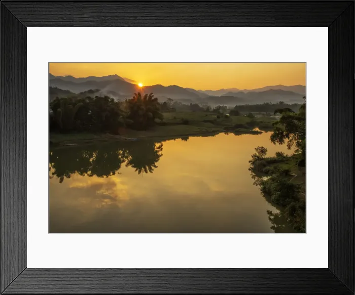 Framed Print : Asia, Vietnam, Northern, Lang Song Province, Ky Cung river at sunset (DM) Framed Print : Asia, Vietnam, Northern, Lang Song Province, Ky Cung river at sunset (DM)