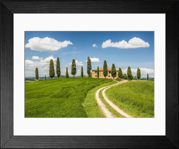 Framed Print : Track Leading to Il Cipressini Villa, Tuscany, Italy Framed Print : Track Leading to Il Cipressini Villa, Tuscany, Italy
