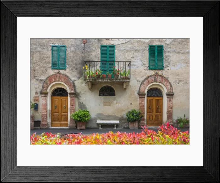 Framed Print : Twin Doors, Montisi, Tuscany, Italy