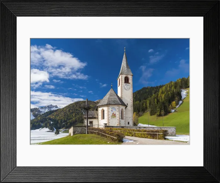 Framed Print : Church of San Vito, Dolomites, South Tyrol, Italy Framed Print : Church of San Vito, Dolomites, South Tyrol, Italy