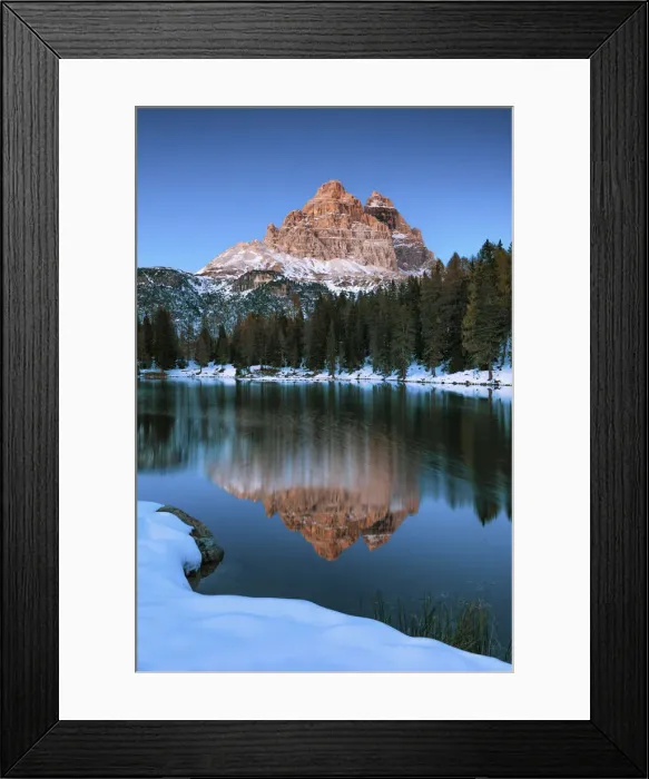 Framed Print : Tre Cime di Lavaredo Reflecting in Lake Antorno, Dolomites, South Tyrol, Italy Framed Print : Tre Cime di Lavaredo Reflecting in Lake Antorno, Dolomites, South Tyrol, Italy