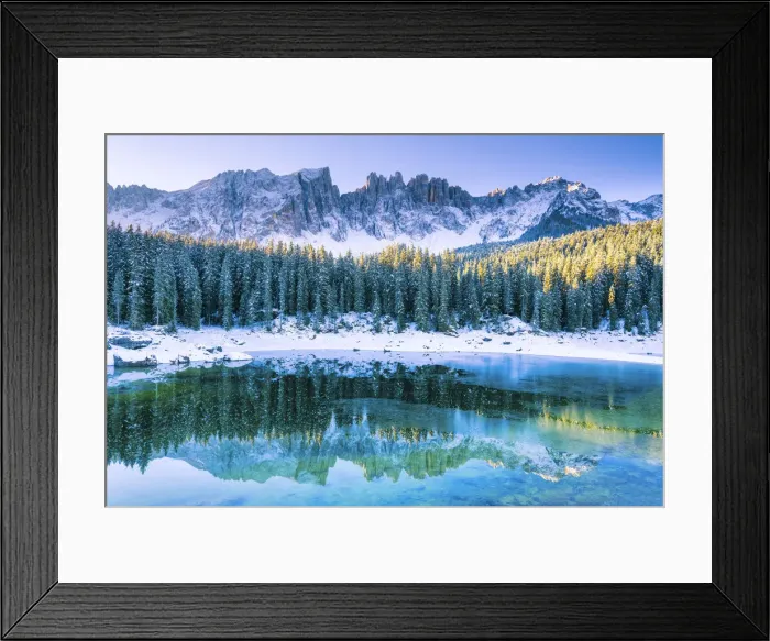 Framed Print : Lake Carezza, Dolomites, South Tyrol, Italy