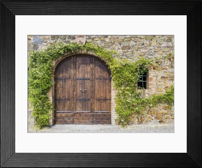 Framed Print : Old Wooden Door & Ivy, Tuscany, Italy Framed Print : Old Wooden Door & Ivy, Tuscany, Italy