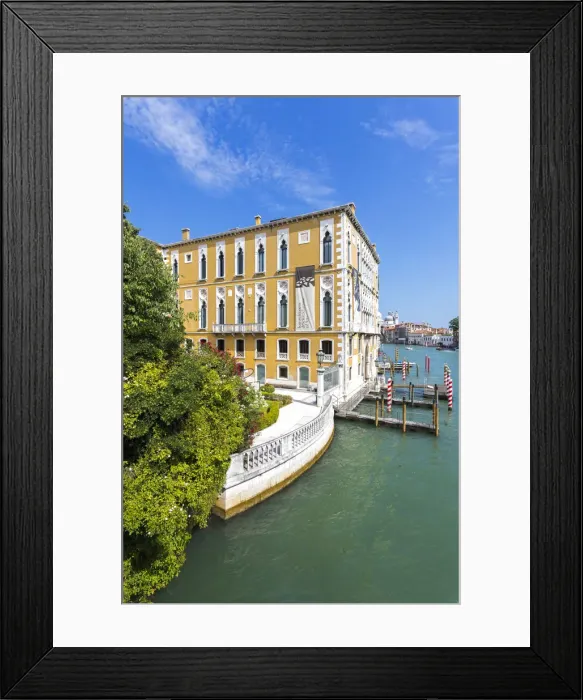 Framed Print : Venice, Veneto, Italy. Building with garden and canal