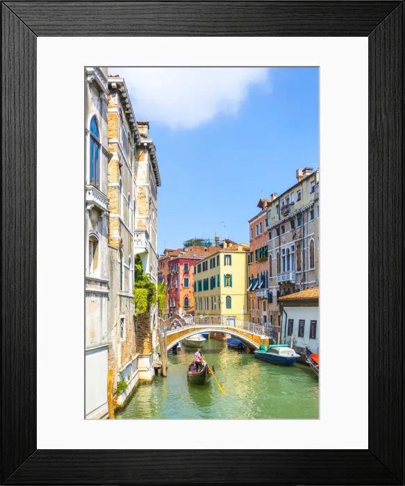 Framed Print : Venice, Veneto, Italy. Buildings and gondola Framed Print : Venice, Veneto, Italy. Buildings and gondola