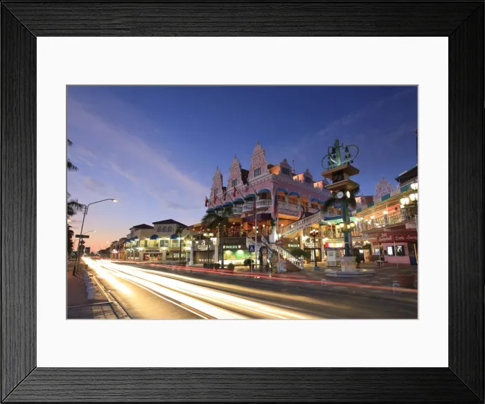 Framed Print : Caribbean, Netherland Antilles, Aruba, Oranjestad Main street Framed Print : Caribbean, Netherland Antilles, Aruba, Oranjestad Main street