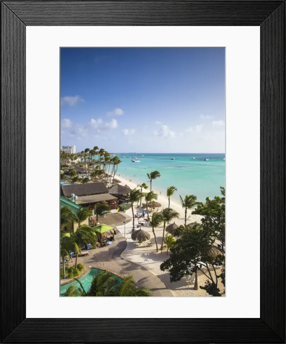 Framed Print : Caribbean, Netherland Antilles, Aruba, Palm beach Framed Print : Caribbean, Netherland Antilles, Aruba, Palm beach