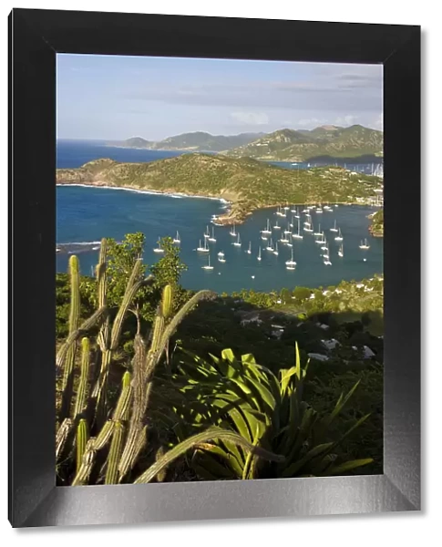 Caribbean, Antigua, English Harbour from Shirley Heights looking towards Nelson s