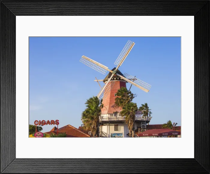 Framed Print : Caribbean, Netherland Antilles, Aruba, Old Dutch Windmill Framed Print : Caribbean, Netherland Antilles, Aruba, Old Dutch Windmill