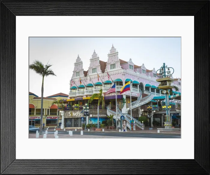 Framed Print : Caribbean, Netherland Antilles, Aruba, Oranjestad, Royal Plaza Mall Framed Print : Caribbean, Netherland Antilles, Aruba, Oranjestad, Royal Plaza Mall