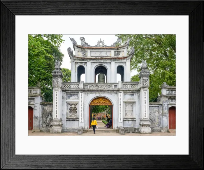 Framed Print : Woman walking through gate at Temple of Literature, Dong Da District, Hanoi, Vietnam Framed Print : Woman walking through gate at Temple of Literature, Dong Da District, Hanoi, Vietnam