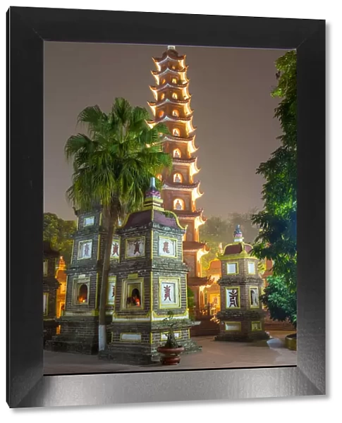 Tran Quoc Pagoda at night, Hanoi, Vietnam