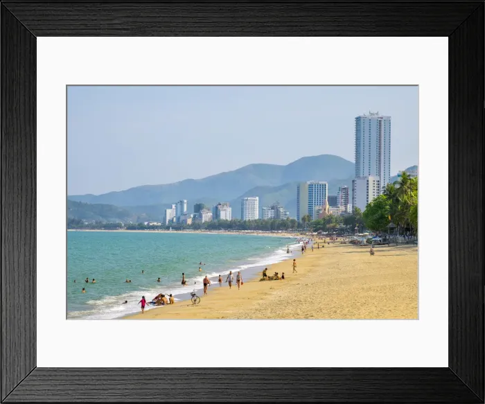 Framed Print : View of Nha Trang beach and city skyline, Khanh Hoa Province, Vietnam Framed Print : View of Nha Trang beach and city skyline, Khanh Hoa Province, Vietnam