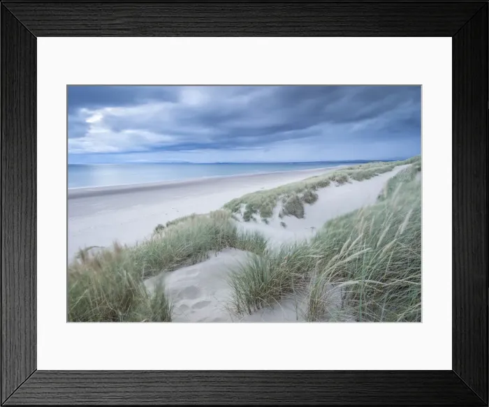 Framed Print : Sand Dunes above Harlech Beach, Snowdonia National Park, Gwynedd, Wales