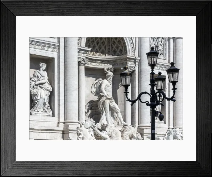 Framed Print : Close up view of the marble sculptures adorning the Trevi fountain, Rome, Lazio, Italy Framed Print : Close up view of the marble sculptures adorning the Trevi fountain, Rome, Lazio, Italy