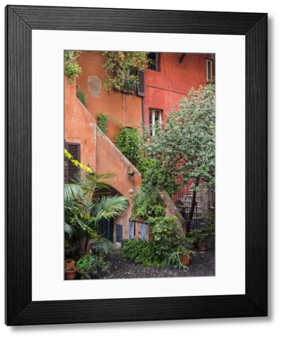 Framed Print : Picturesque corner of Trastevere district, Roma, Lazio, Italy Framed Print : Picturesque corner of Trastevere district, Roma, Lazio, Italy