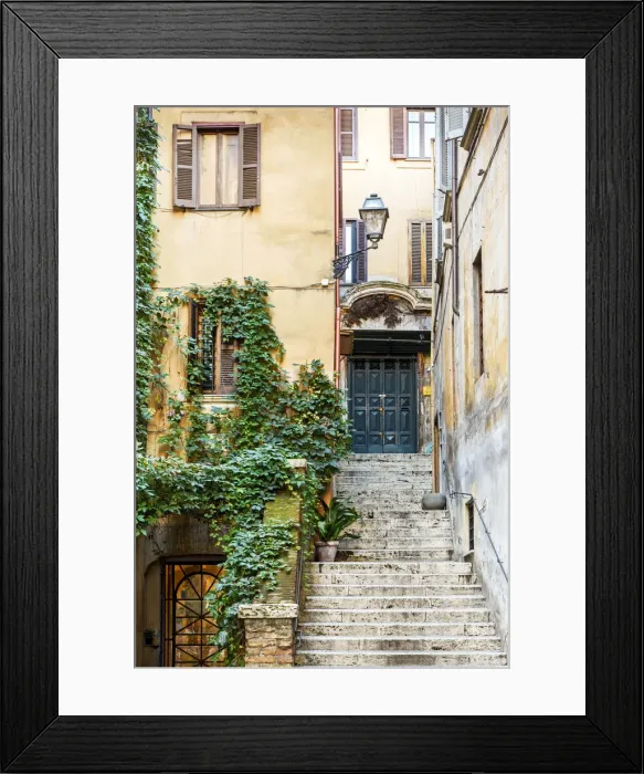 Framed Print : Picturesque corner in Trastevere district, Rome, Lazio, Italy Framed Print : Picturesque corner in Trastevere district, Rome, Lazio, Italy