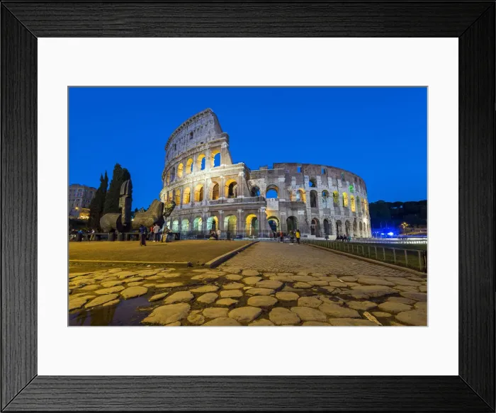 Framed Print : Twilight view of the Colosseum or Coliseum, Rome, Lazio, Italy