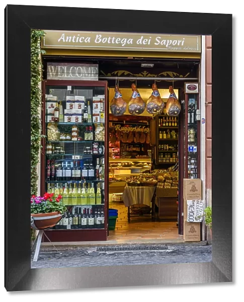 Italian drugstore selling typical local products, Rome, Lazio, Italy