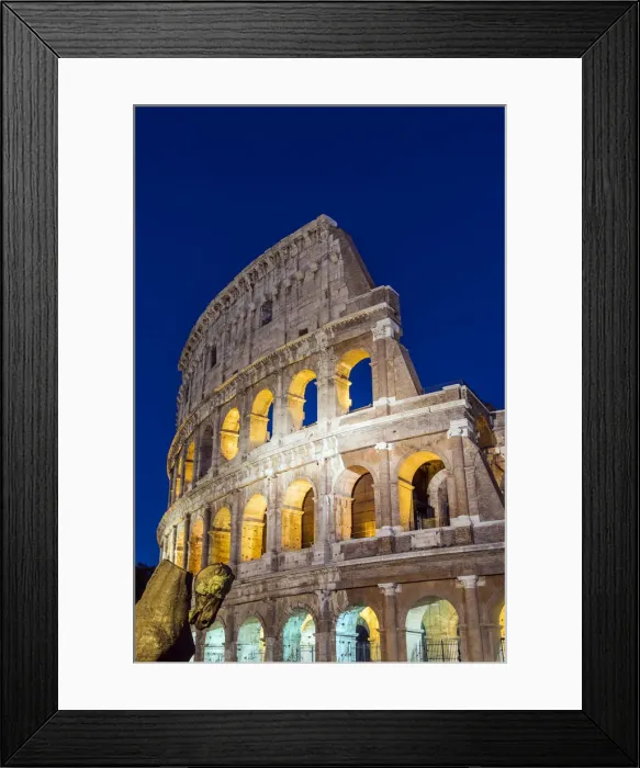 Framed Print : Night view of the Colosseum or Coliseum, Rome, Lazio, Italy