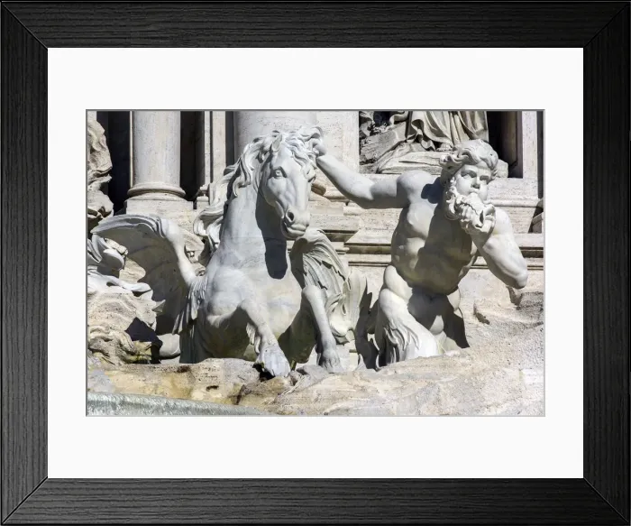 Framed Print : Close up view of the marble sculptures adorning the Trevi fountain, Rome, Lazio, Italy Framed Print : Close up view of the marble sculptures adorning the Trevi fountain, Rome, Lazio, Italy