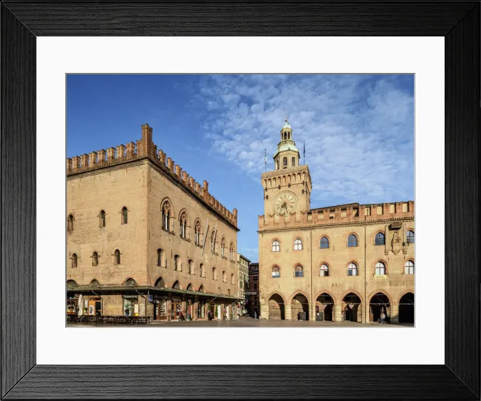 Framed Print : Palazzo dei Notai and Palazzo d Accursio, Piazza Maggiore, Bologna, Emilia-Romagna