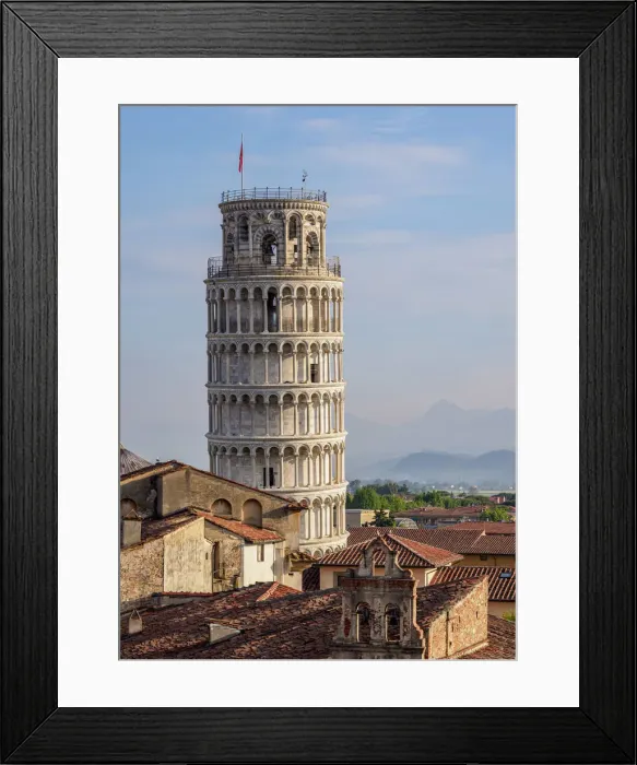 Framed Print : Leaning Tower, elevated view, Pisa, Tuscany, Italy Framed Print : Leaning Tower, elevated view, Pisa, Tuscany, Italy