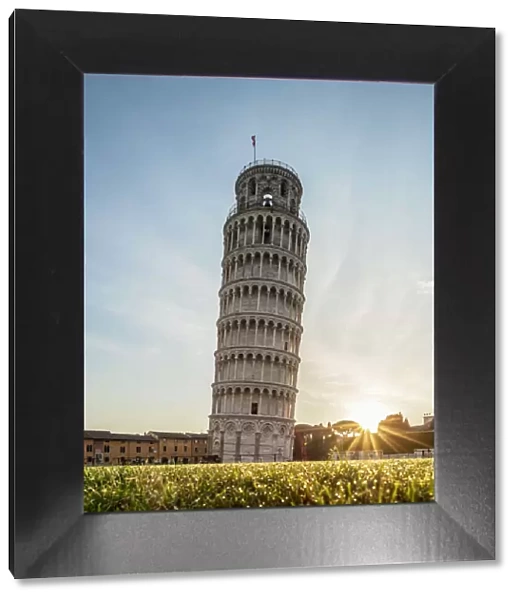 Leaning Tower at sunrise, Piazza dei Miracoli, Pisa, Tuscany, Italy