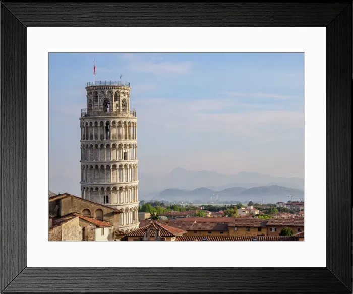 Framed Print : Leaning Tower, elevated view, Pisa, Tuscany, Italy Framed Print : Leaning Tower, elevated view, Pisa, Tuscany, Italy
