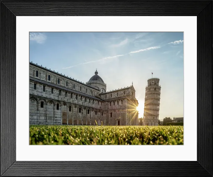 Framed Print : Cathedral and Leaning Tower at sunrise, Piazza dei Miracoli, Pisa, Tuscany, Italy Framed Print : Cathedral and Leaning Tower at sunrise, Piazza dei Miracoli, Pisa, Tuscany, Italy