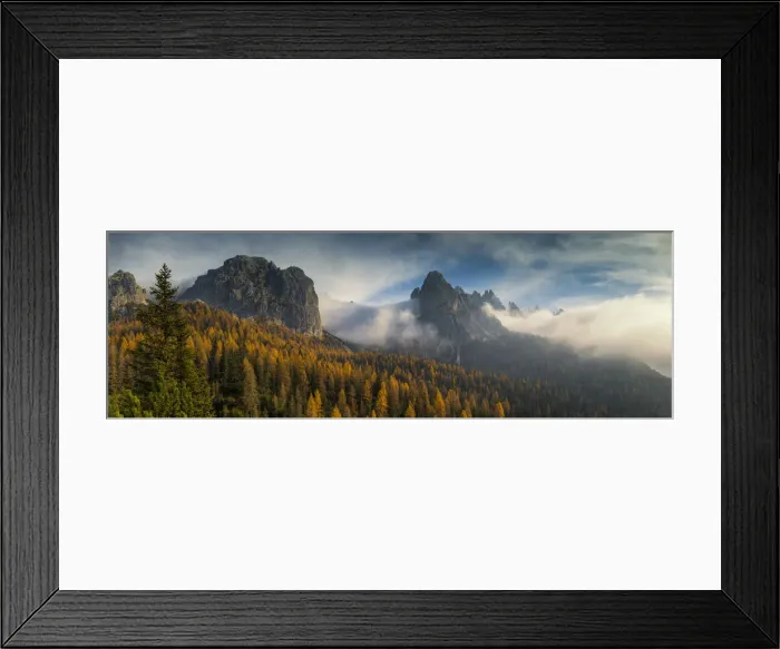 Framed Print : Dolomites in Autumn Mist, South Tyrol, Trentino-Alto Adige, Italy Framed Print : Dolomites in Autumn Mist, South Tyrol, Trentino-Alto Adige, Italy