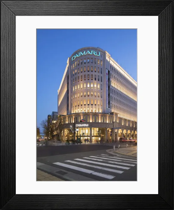 Framed Print : Daimaru department store at dusk, Kobe, Kansai, Japan Framed Print : Daimaru department store at dusk, Kobe, Kansai, Japan