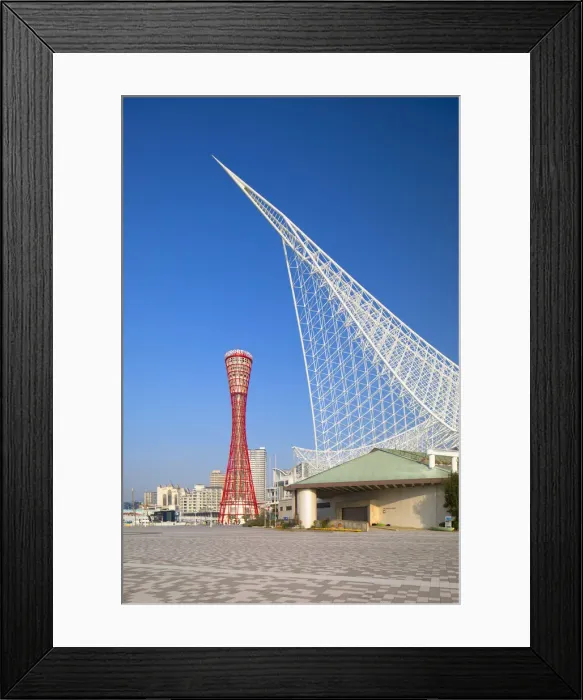 Framed Print : Port Tower and Maritime Museum, Kobe, Kansai, Japan Framed Print : Port Tower and Maritime Museum, Kobe, Kansai, Japan