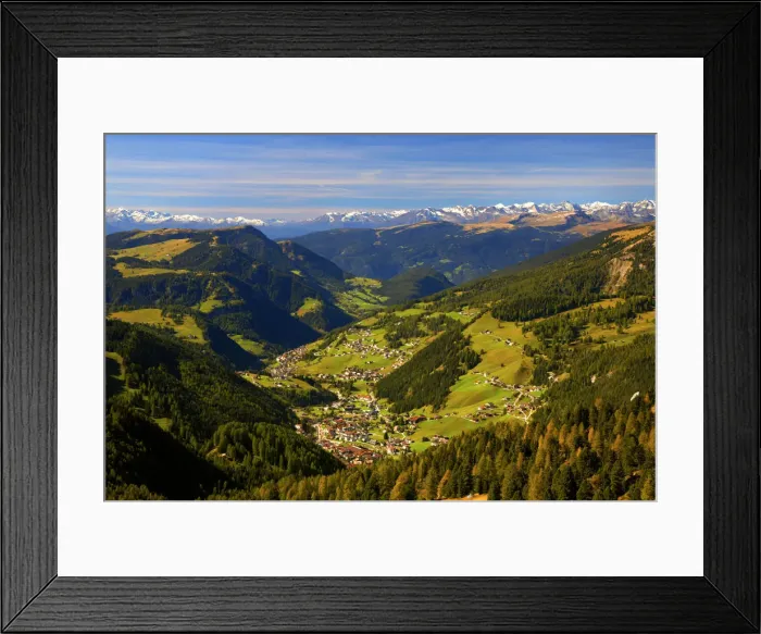 Framed Print : View over Wolkenstein, Dolomites, South Tyrol, Italy Framed Print : View over Wolkenstein, Dolomites, South Tyrol, Italy