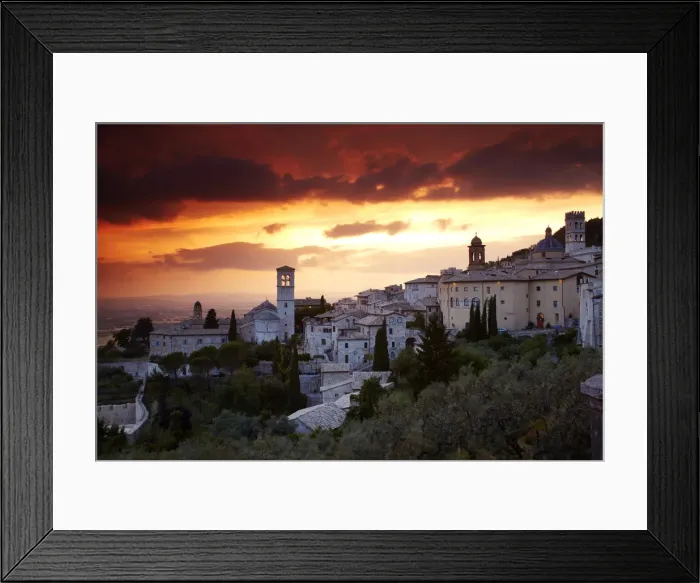 Framed Print : Sunset over Assisi, Umbria, Italy Framed Print : Sunset over Assisi, Umbria, Italy