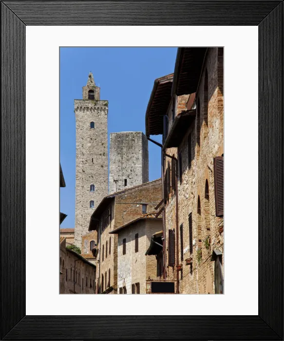 Framed Print : Towers & Buildings, San Gimignano, Tuscany, Italy