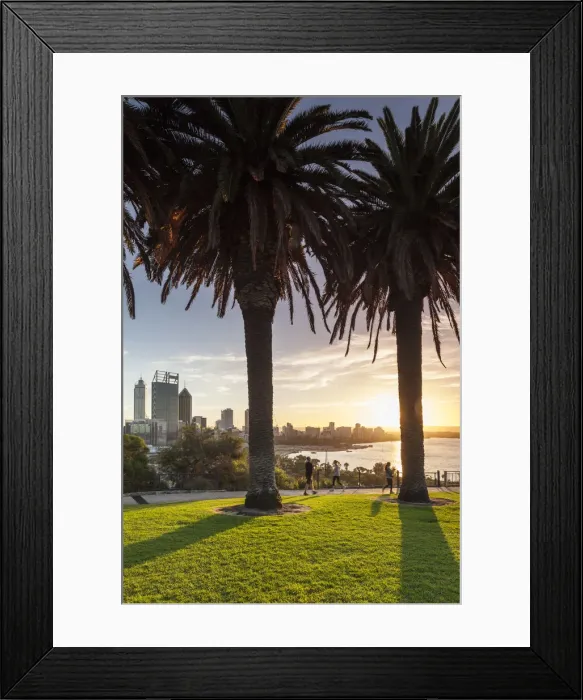Framed Print : Australia, Western Australia, Perth, city skyline from Kings Park, dawn Framed Print : Australia, Western Australia, Perth, city skyline from Kings Park, dawn