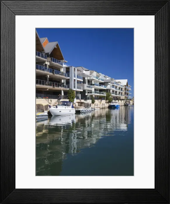Framed Print : Australia, Western Australia, Mandurah, waterfront buildings, Venetian Canals area Framed Print : Australia, Western Australia, Mandurah, waterfront buildings, Venetian Canals area