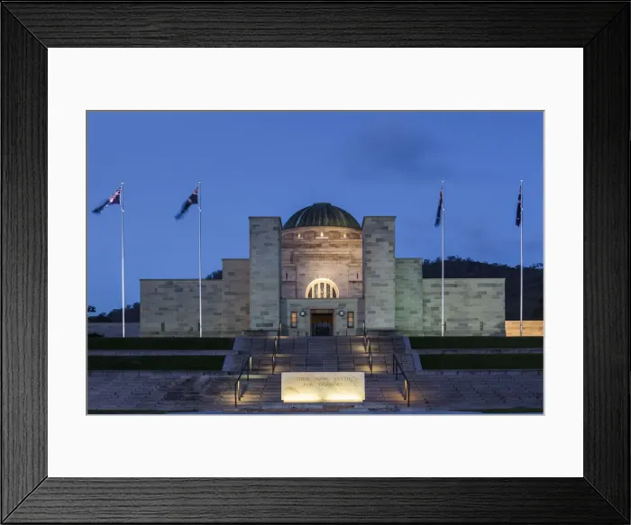 Framed Print : Australia, Australian Capital Territory, ACT, Canberra, Australian War Memorial, dusk Framed Print : Australia, Australian Capital Territory, ACT, Canberra, Australian War Memorial, dusk