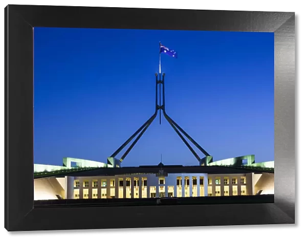 Australia, Australian Capital Territory, ACT, Canberra, Parliament House, dusk